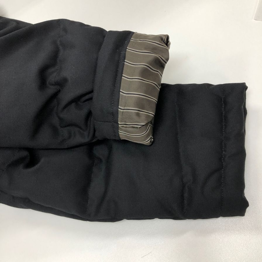 中古◆メンズビギ ダウンジャケット ムートン ファー レザー 切替 中綿 キルティング ブラック メンズ サイズM MEN`s BIGI 【AFF23】