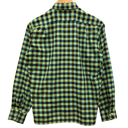 美品◆ブレント 60S 長袖シャツ ヴィンテージ 吹き出しタグ チェック グリーン系 メンズ サイズ16 brent 【AFB50】
