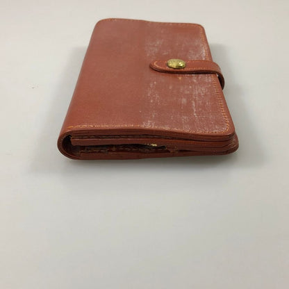 グレンロイヤル 長財布 二つ折り財布 フラップボタン ブライドルレザー 赤茶 ゴールド金具 GLENROYAL【AFI1】