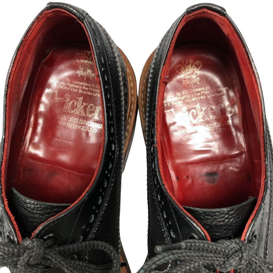 トリッカーズ レザーシューズ ウィングチップ Golosh Brogues M7306 ブラック メンズ サイズ7.5 Tricker’s ビジネスシューズ 約26.0cm【LA】【中古】