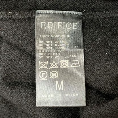 中古◆エディフィス セーター カシミヤ クルーネック メンズ サイズM ブラック EDIFICE CASHMERE 【AFB35】