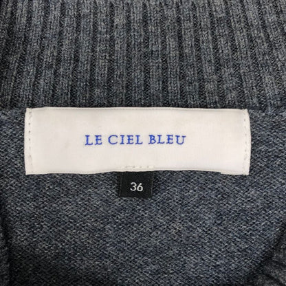 美品◆ル シェル ブルー 長袖ニット グレー ウール サイズ36 LE CIEL BLEU 【AFB48】