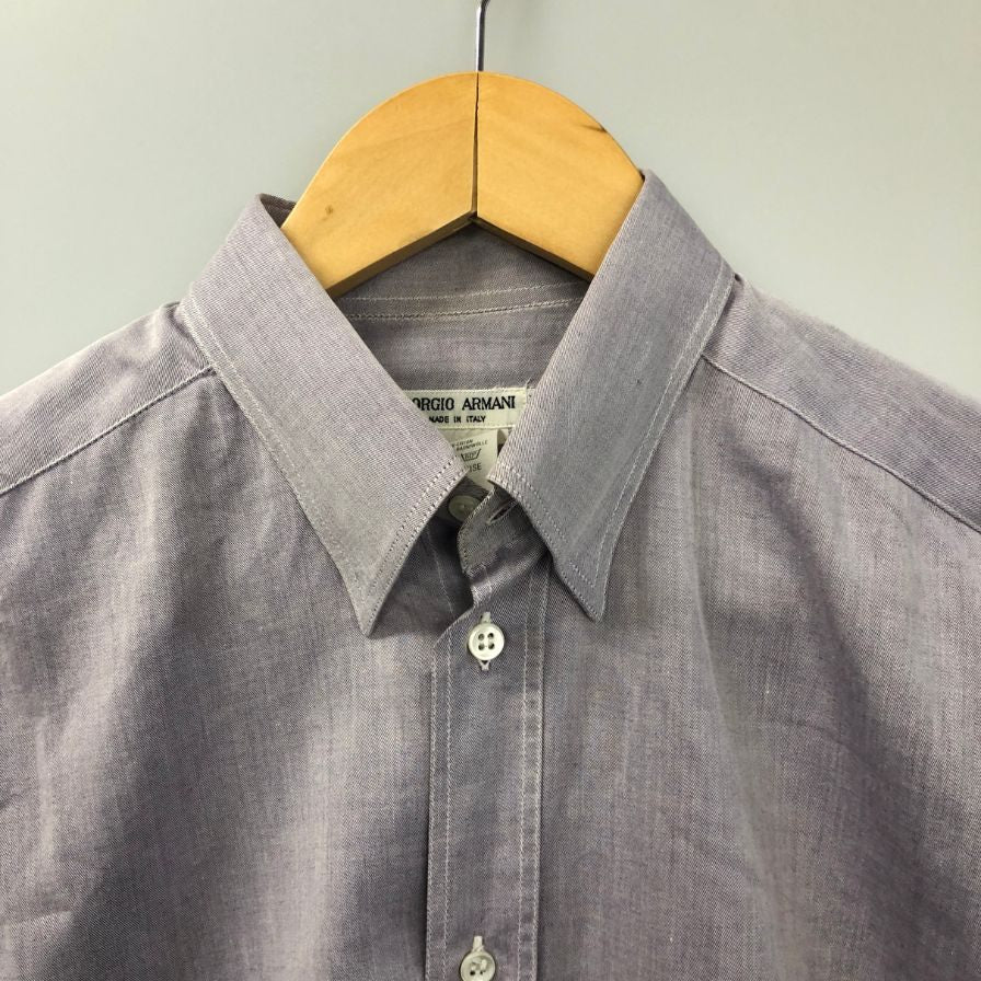 極美品◆ジョルジオアルマーニ 長袖シャツ コットン パープル メンズ サイズ37 GIORGIO ARMANI 【AFB26】