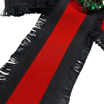 グッチ ピンブローチ リボン シェリーライン ビジュー付き レディース GUCCI