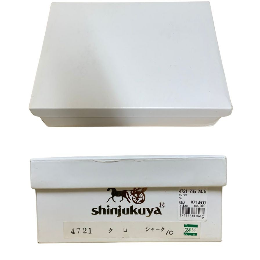 新宿屋 レザーパンプス シャーク 4721-735 ブラック 24cm レディース shinjukuya 約24.0cm【7F4】
