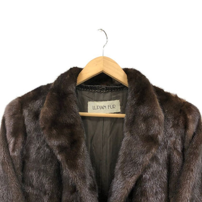 ルピアン ファー ハーフコート ミンク 本毛皮 フックボタン ブラウン レディース サイズ13 LUPIAN FUR