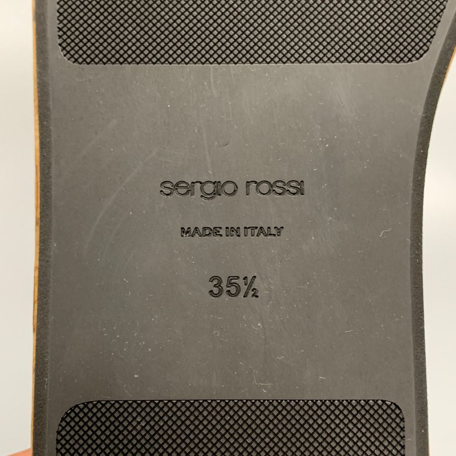 セルジオロッシ フラットサンダル エナメル ブラック レディース サイズ35.5 Sergio Rossi 約22.0cm【AFC4】