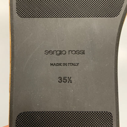 セルジオロッシ フラットサンダル エナメル ブラック レディース サイズ35.5 Sergio Rossi 約22.0cm【AFC4】