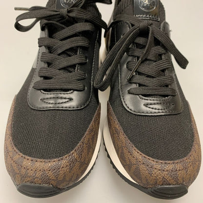 マイケルコース スニーカー  ジェンキンス ニット トレーナー  レディース UK5.5 ブラック×ブラウン MICHAEL KORS 約24.5cm【AFD13】