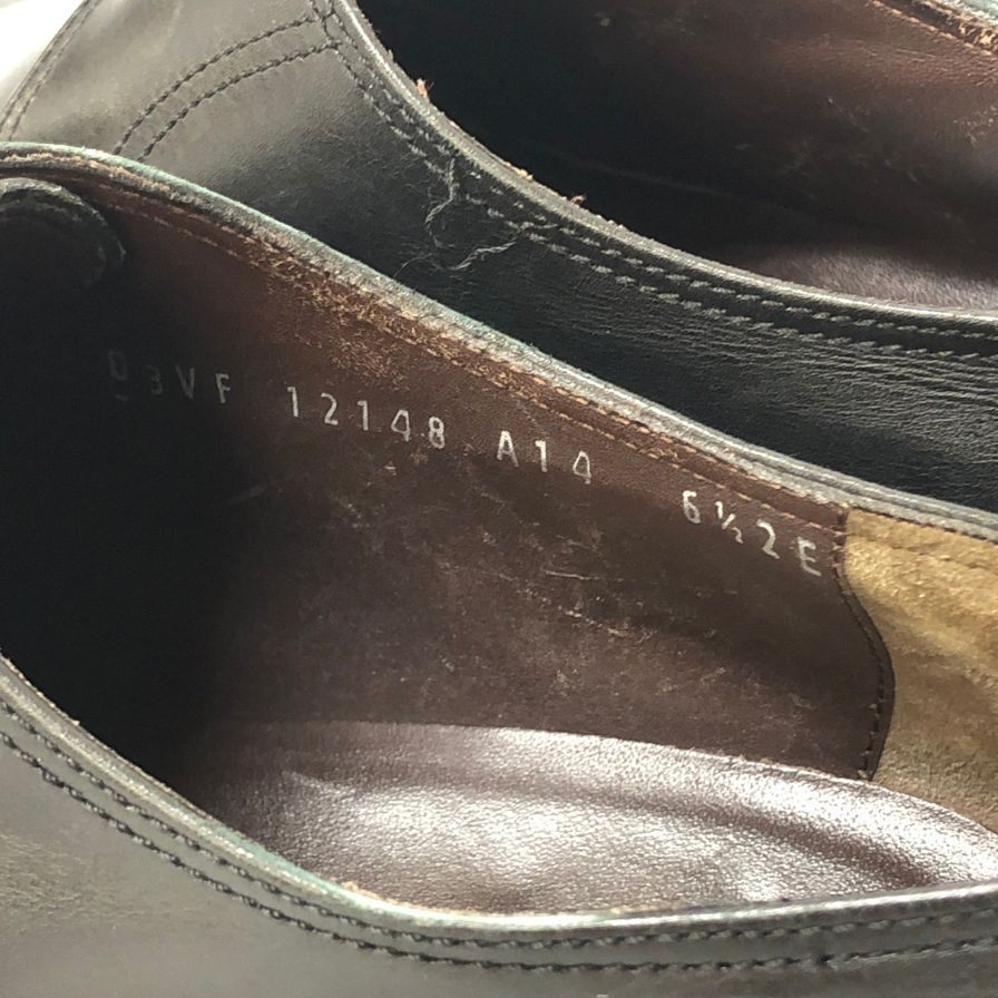 サルバトーレ フェラガモ シングルストラップ Uチップ ブラック サイズ6.5EE メンズ Salvatore Ferragamo 約24.5cm【AFC34】