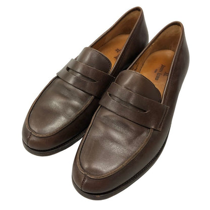 ジョンロブ レザーシューズ ペニーローファー キャンパス 315ラスト カーフ メンズ ダークブラウン サイズUK6E JOHN LOBB CAMPUS ローファー 約24.5cm【LA】【中古】