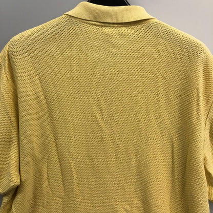 極美品◆エルメネジルドゼニア ニットポロシャツ コットン イエロー サイズL/52 Ermenegildo Zegna 【AFB33】