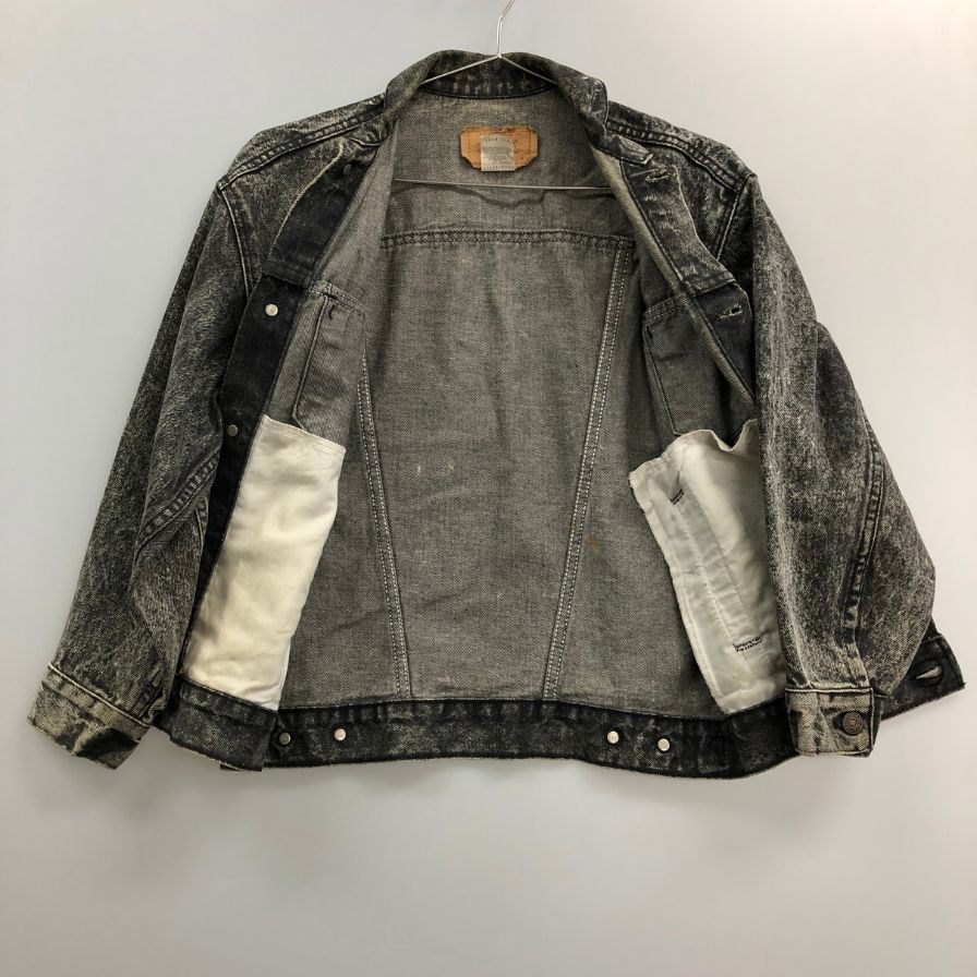 中古◆リーバイス デニムジャケット 57508 80年代 ボタン裏511 USA製 ブラック メンズ サイズM LEVI’S 【AFA9】