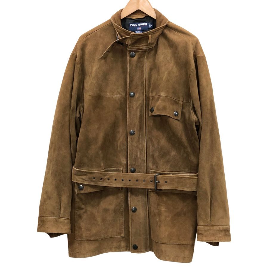 ポロ ラルフローレン スポーツ  90S レザージャケット スエード ブラウン サイズM メンズ Polo Ralph Lauren sports【LA】