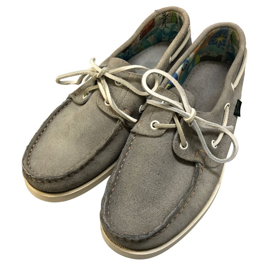 パラブーツ バース デッキシューズ 1018 モカシン スエード メンズ グレー サイズUK7 Paraboot 約25.5cm【AFC28】