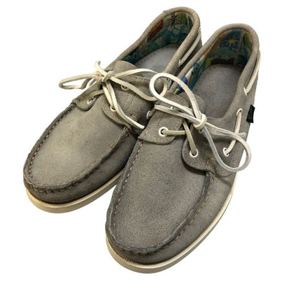 パラブーツ バース デッキシューズ 1018 モカシン スエード メンズ グレー サイズUK7 Paraboot 約25.5cm【AFC28】