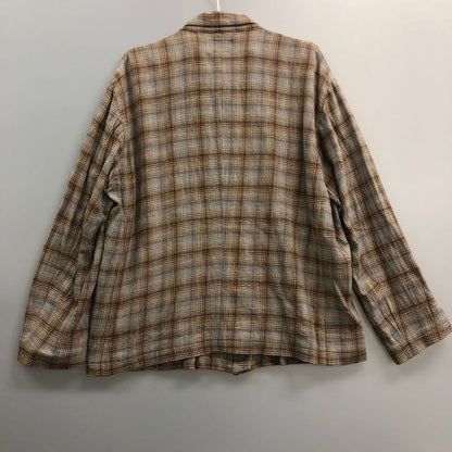 美品◆ペンドルトン ジップアップブルゾン チェック ベージュ系 メンズ サイズM PENDLETON 【AFB11】