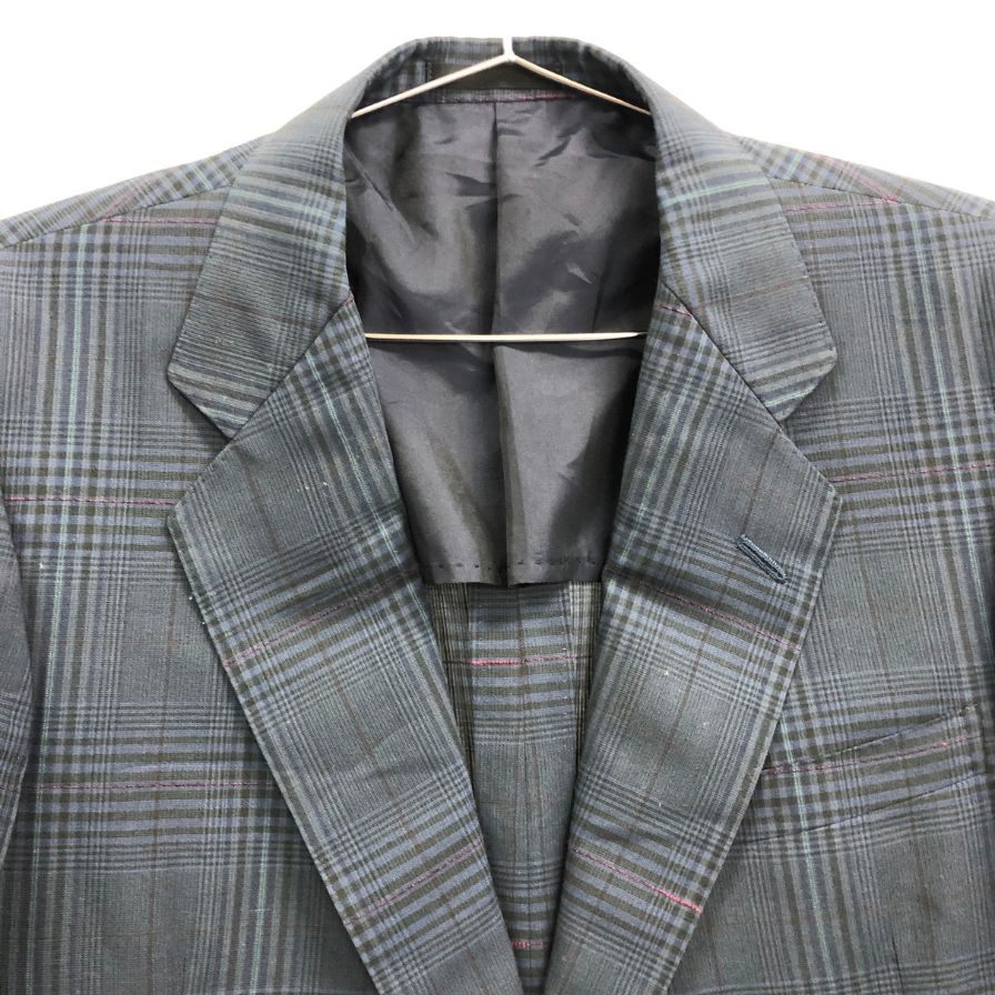 美品◆バーバリー 2B テーラードジャケット 90年代 旧タグ チェック ネイビー メンズ サイズ170AB5 Burberry 【AFF22】