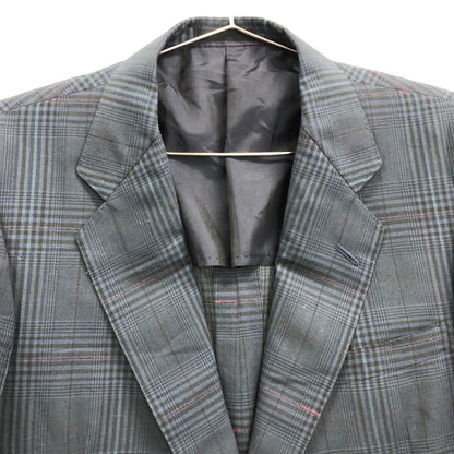 美品◆バーバリー 2B テーラードジャケット 90年代 旧タグ チェック ネイビー メンズ サイズ170AB5 Burberry 【AFF22】
