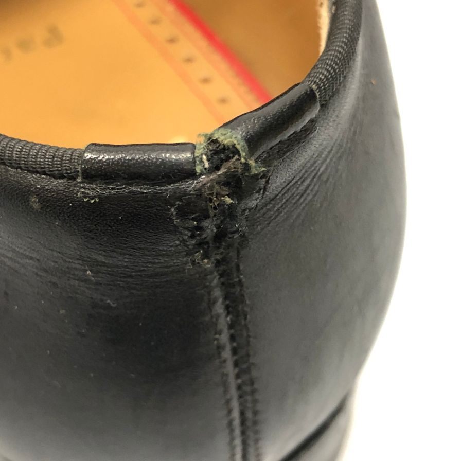 クリスチャン ルブタン レザーシューズ ストレートチップ 内羽根 スタッズ メンズ42.5 ブラック Christian Louboutin 約27.5cm【AFD9-2】