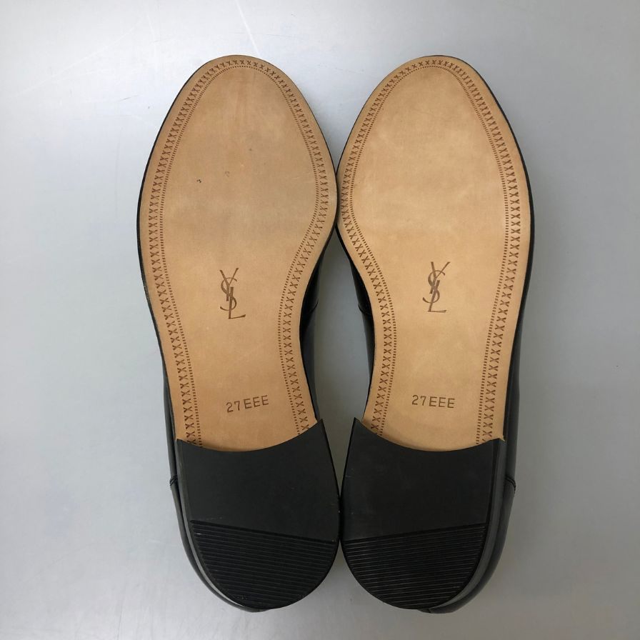 イブサンローラン レザーシューズ ローファー スリッポン マドラス社製 メンズ サイズ27cmEEE ブラック YVES SAINT LAURENT 約27.0cm【AFD6】