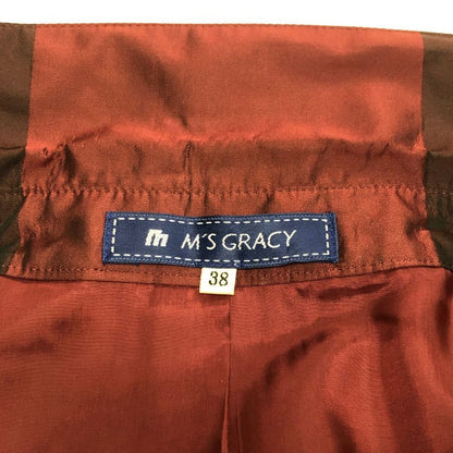 新品同様◆エムズグレイシー シャツワンピース 長袖 チェック柄 ミモレ丈 レディース サイズ38 M'S GRACY 【AFB6】