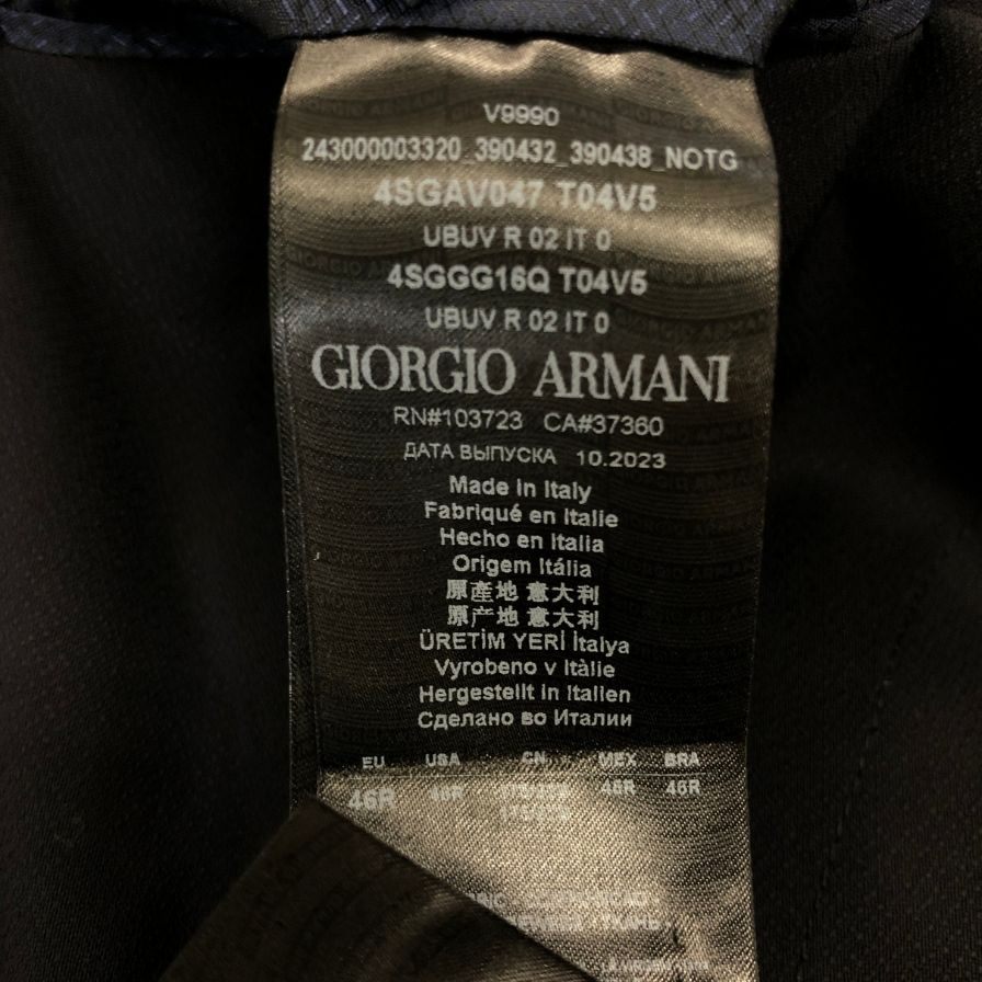 美品◆ジョルジオアルマーニ テーラードジャケット ダブルブレスト メンズ サイズ46R GIORGIO ARMANI 【AFB48】