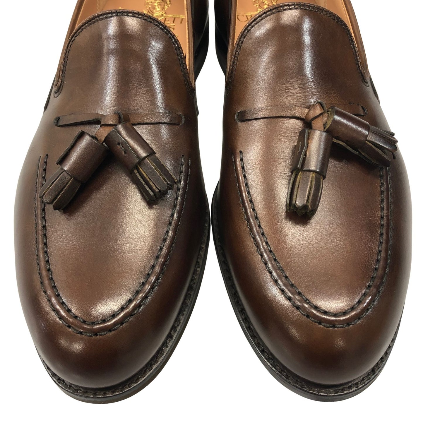 クロケット&ジョーンズ ローファー MAINE ビームスF別注 ダークブラウンカントリーカーフ サイズ5E ブラウン CROCKETT&JONES ローファー 約24.0cm【LA】【中古】