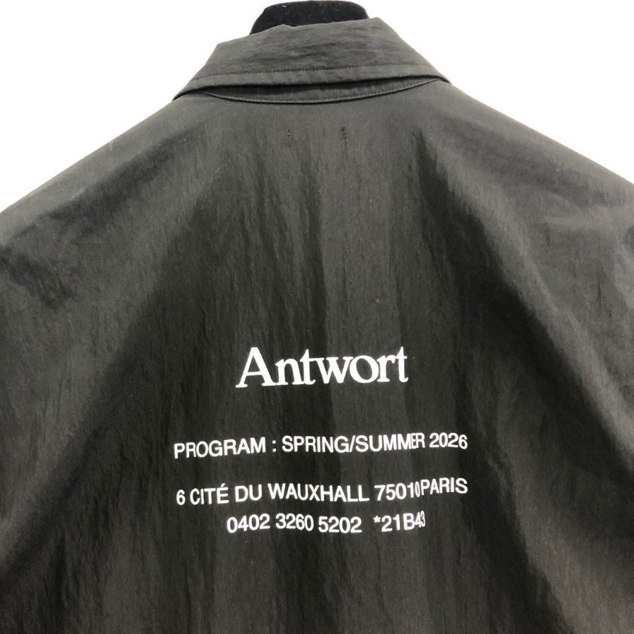 極美品◆アントワート 背面ロゴプリント ジャケット ブラック メンズ サイズM Antwort 【AFB11】