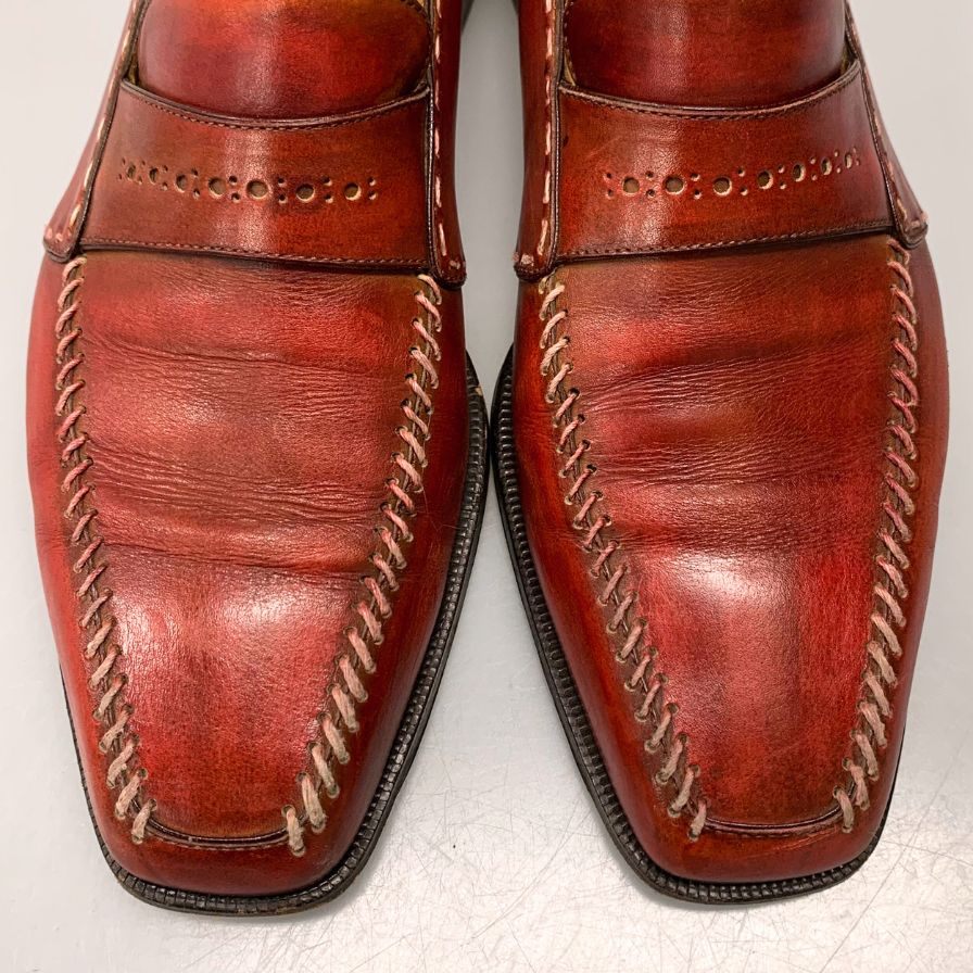 ベルルッティ ローファー A708 オルガ期 ダンディ ソバージュ バーガンディ  サイズ7 Berluti 約25.5cm【AFC31】