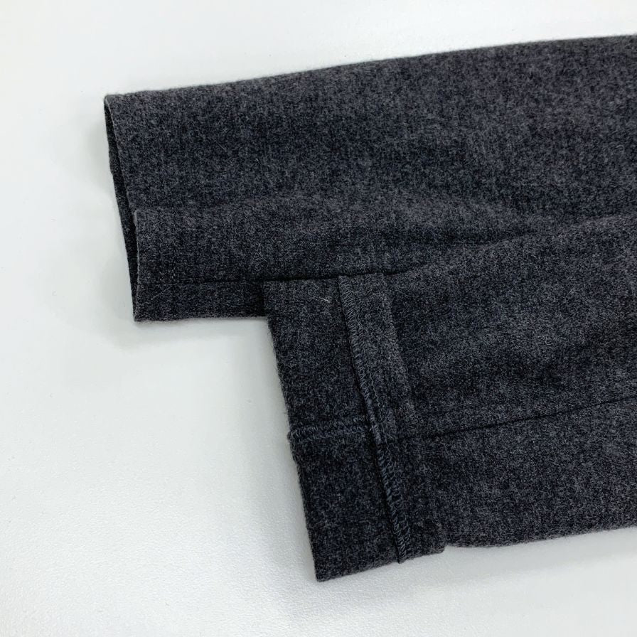 美品◆ルネ ワンピース ウール アンゴラ 長袖 フリル ジップ 膝丈 グレー レディース サイズ38 Rene 【AFB27】