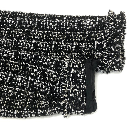 美品◆ルネ 半袖ワンピース TISSUE製ツイード レディース サイズ38 ブラック Rene 【AFB3】