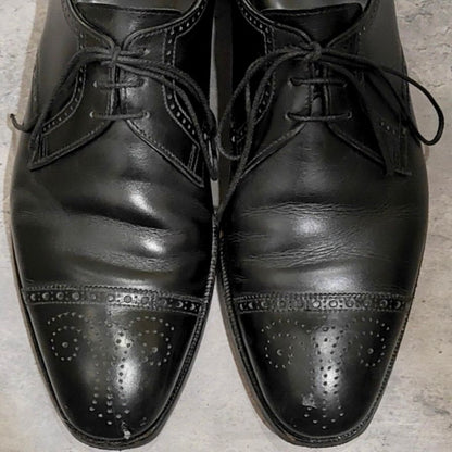 クロケット＆ジョーンズ セミブローグ ティエリー THIERRY Vフロント カーフ ブラック サイズUK6E Crockett&Jones ビジネスシューズ 約24.5cm【LA】【中古】