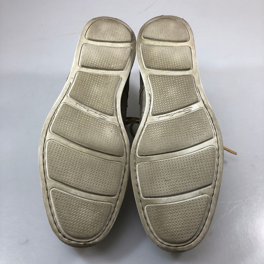 サントーニ スエード スニーカー ウィングチップ ローカット ライトグレー メンズ サイズ7.5 Santoni 約26.5cm【AFC47】