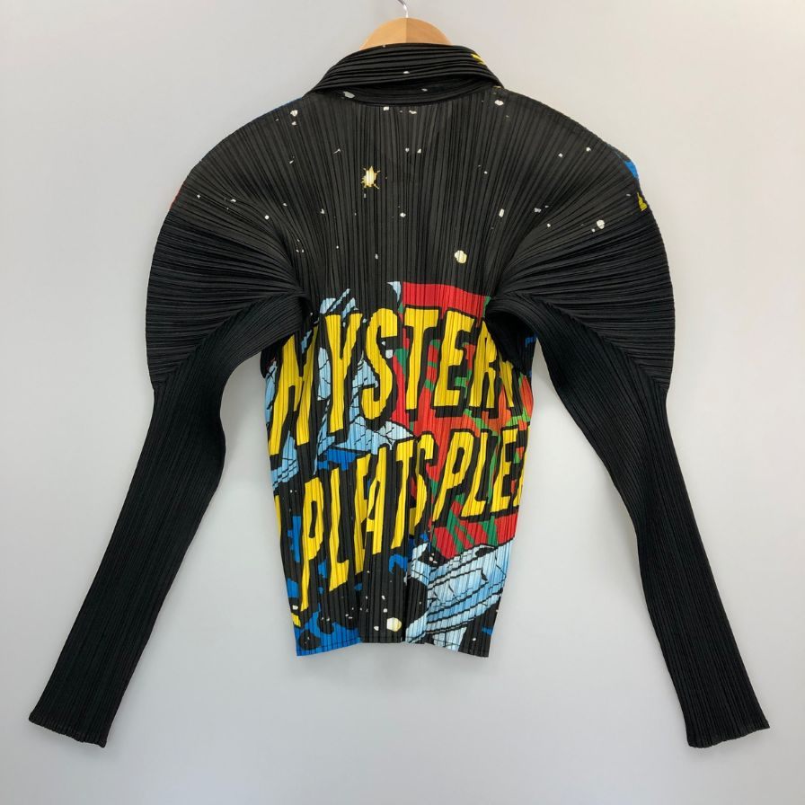 美品◆プリーツプリーズ イッセイミヤケ 長袖シャツ コミック柄 レディース サイズ3 PP91-JK043 PLEATS PLEASE ISSEY MIYAKE 【AFB39】