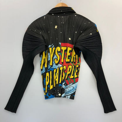 美品◆プリーツプリーズ イッセイミヤケ 長袖シャツ コミック柄 レディース サイズ3 PP91-JK043 PLEATS PLEASE ISSEY MIYAKE 【AFB39】