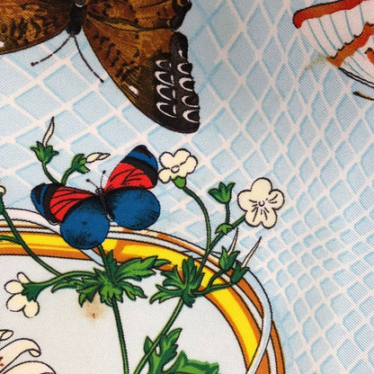 エルメス スカーフ カレ 90 プロヴァンス地方の踊り ブルー HERMES【AFI19-2】