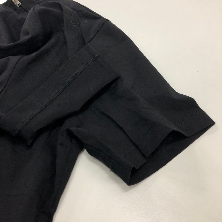 美品◆ヘルノ クルーネック コットン シャツ メンズ サイズ 44 ブラック HERNO 【AFB38】