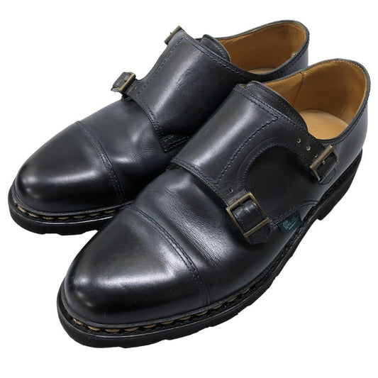 パラブーツ レザーシューズ ダブルモンク ウィリアム カーフ メンズ サイズUK8 ブラック Paraboot WILLIAM ビジネスシューズ 約26.5cm【LA】【中古】