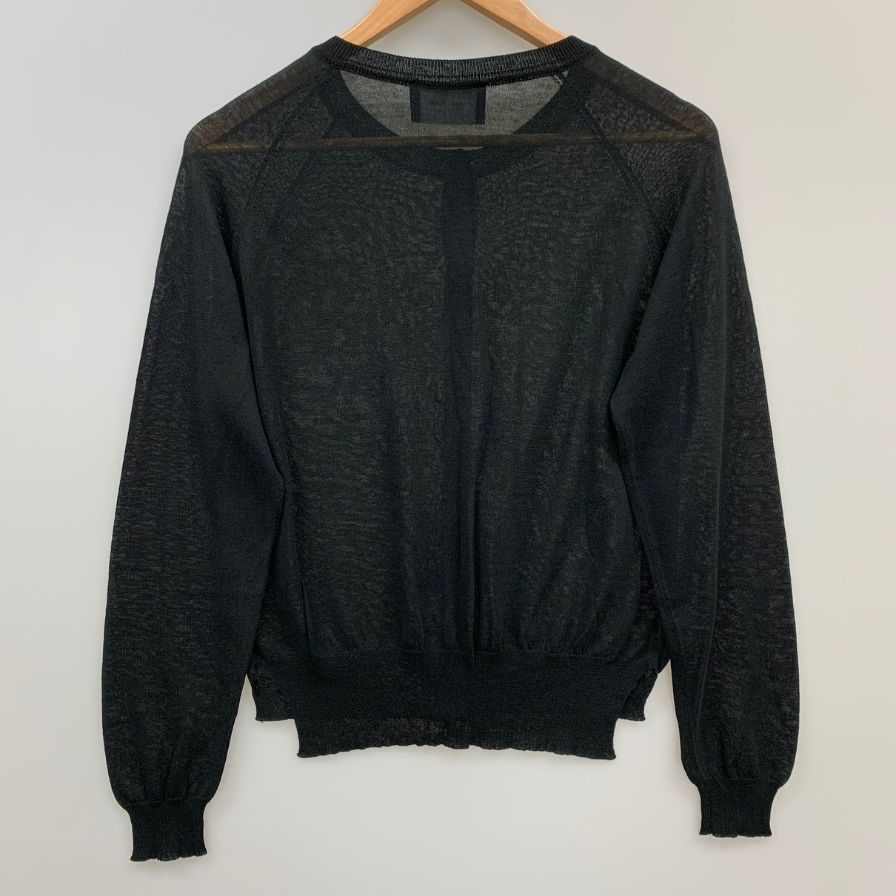 Simone Rocha ビジュー付きライトブルーカーディガン フラワービジュー付きショート丈リブニットカーディガン≪Gray