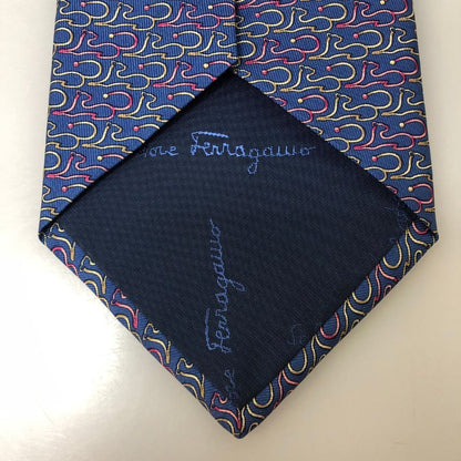 サルヴァトーレフェラガモ ネクタイ 総柄 ブルー系 Salvatore Ferragamo【AFI21】