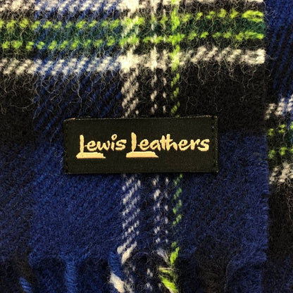 ルイスレザーズ ラムウール タータンチェック マフラー スコットランド製 ユニセックス ブルー Lewis Leathers【AFB55】