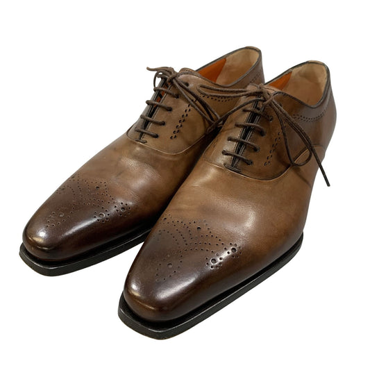 サントーニ レースアップ メダリオン レザーシューズ 15808 メンズ ブラウン サイズ5.5 SANTONI 約24.5cm【AFC42】