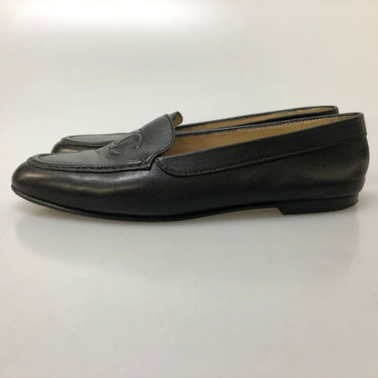 シャネル ローファー ココマーク ラムスキン ブラック レディース サイズ37 CHANEL 約24.0cm【AFC29】