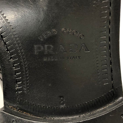 プラダ シングルモンク Uチップ メンズ サイズ 8 ブラウン PRADA 約27.0cm【AFC6】