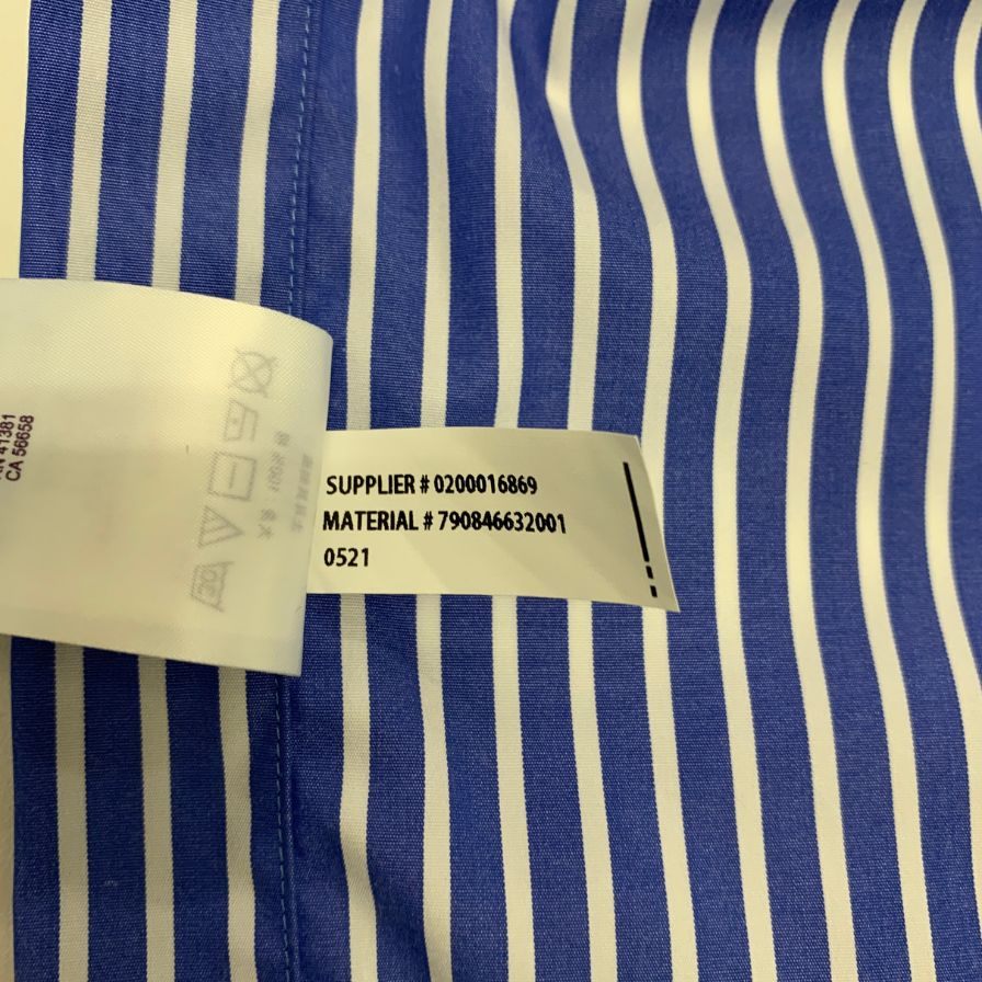 美品◆ラルフローレン シャツ パープルレーベル 2ポケット ストライプ コットン ブルー系 メンズ サイズ175/96A RALPH LAUREN 【AFB11】