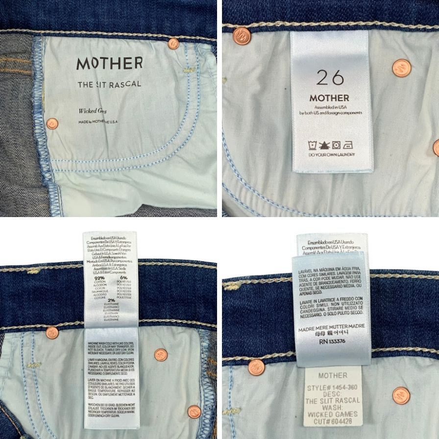 マザー デニムパンツ レディース ブルー サイズ26 MOTHER 【AFB19】
