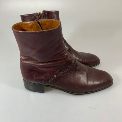 バリー レザーブーツ  505618 サイドジップ カーフ ブラウン サイズUK5.5E レディース BALLY 約24.5cm【YB2】