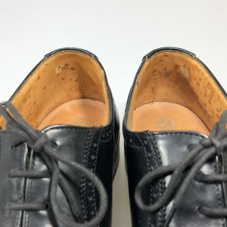 クロケット&ジョーンズ レザーシューズ ウェストボーン クォーターブローグ メンズ サイズ7E ブラック CROCKETT&JONES WESTBOURNE 約25.5cm【AFC6】