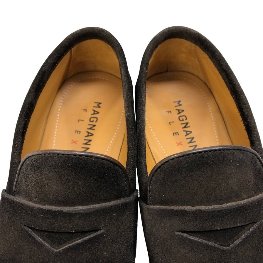 マグナーニ コインローファー Uチップ スエード 25396 ダークブラウン サイズEU39/US7 MAGNANNI 約25.0cm【AFC30】